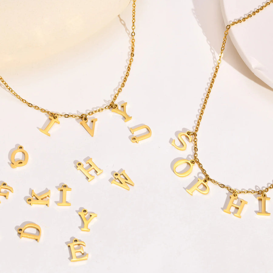 Classic Initials Charm Custom Necklace