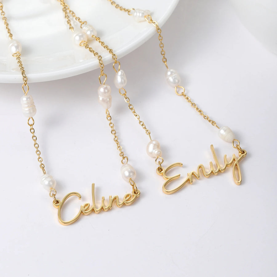 Elegant Pearl Custom Nameplate