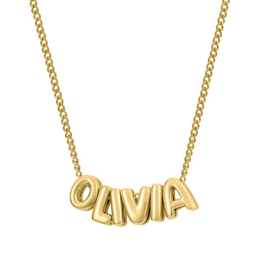 Custom Bubble Letter Name Necklace