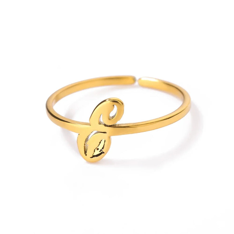 Adjustable Cursive Initial Ring