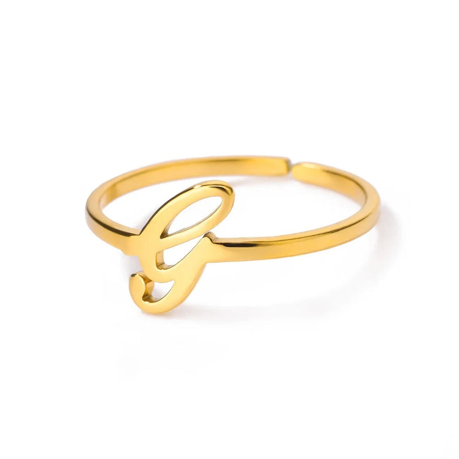 Adjustable Cursive Initial Ring