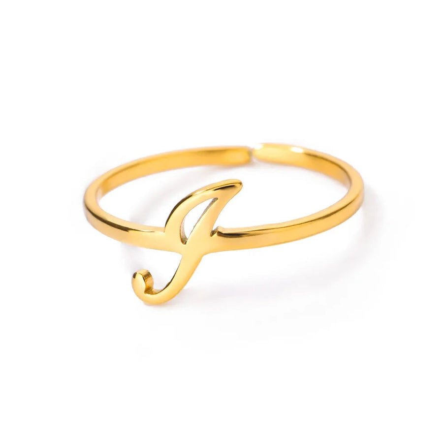 Adjustable Cursive Initial Ring