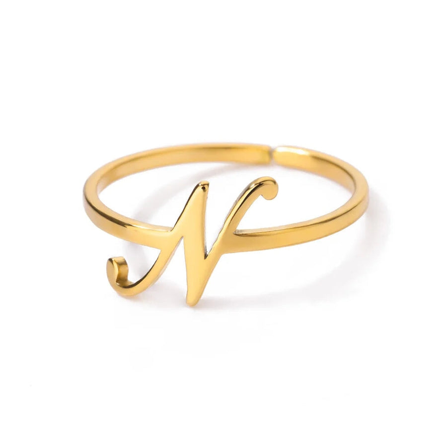 Adjustable Cursive Initial Ring