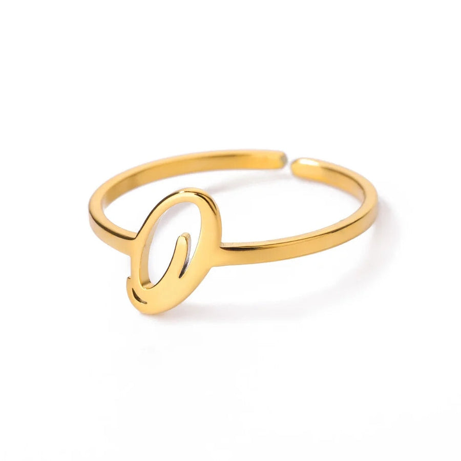 Adjustable Cursive Initial Ring