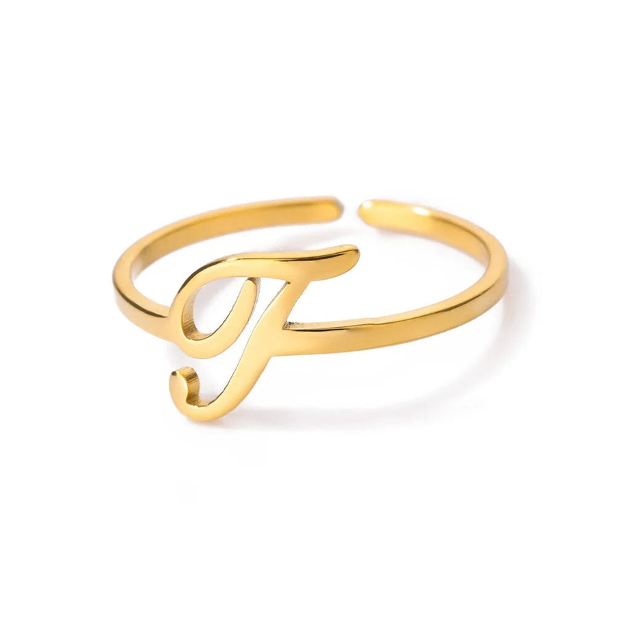 Adjustable Cursive Initial Ring