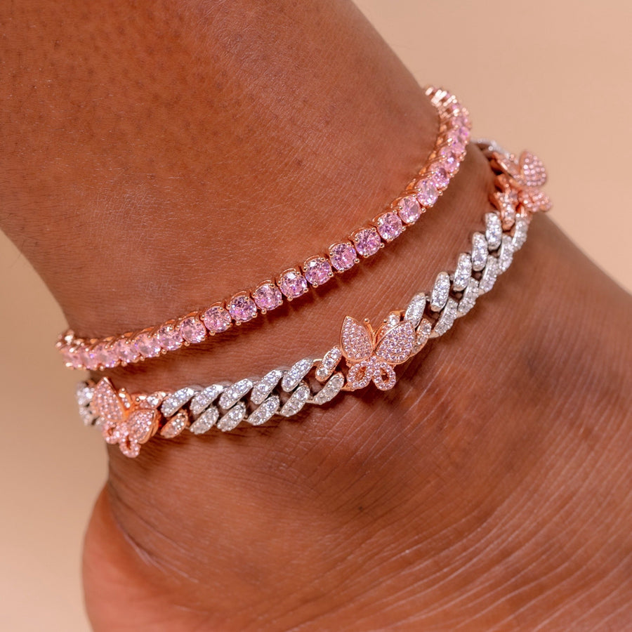 10 MM Tri-Butterfly Anklet
