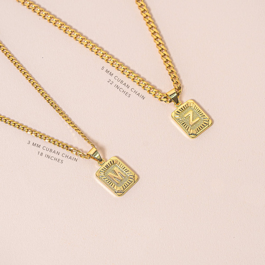 Gold-Tone Initial Letter Pendant Necklace #N740