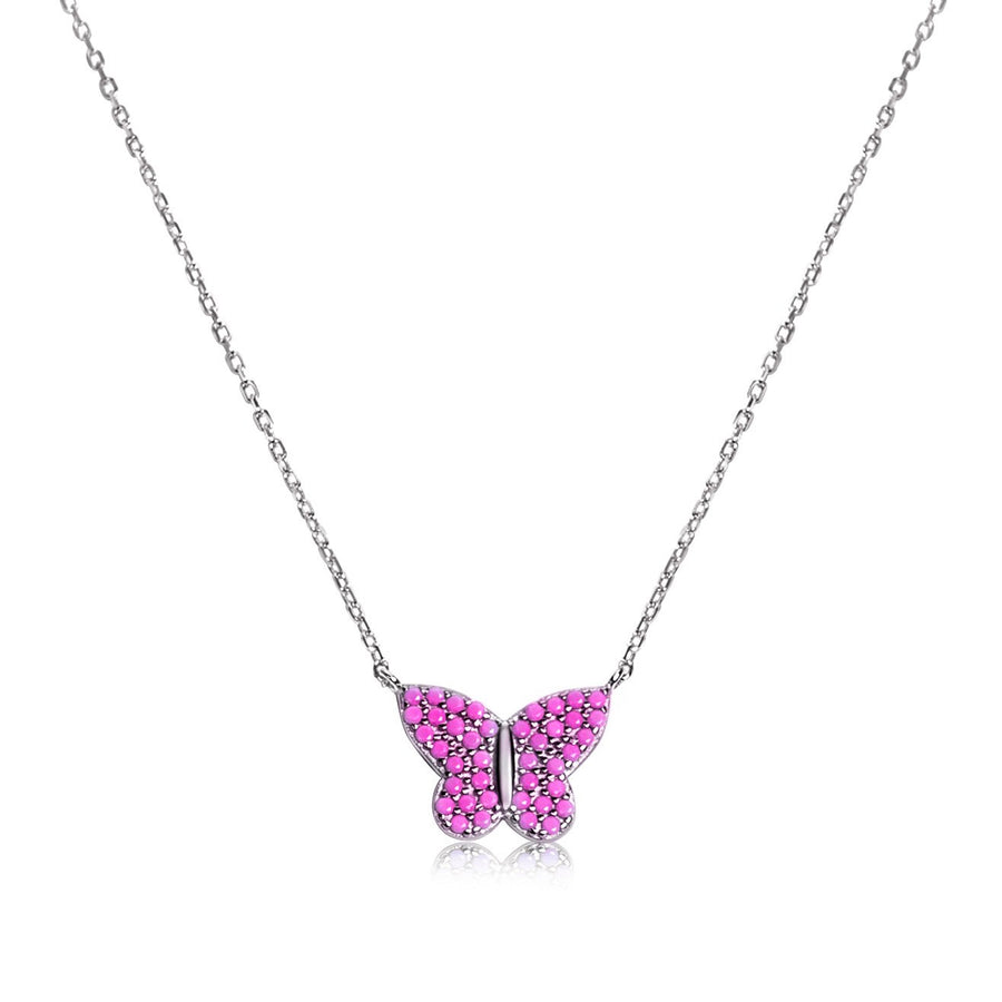 Hot Pink Butterfly Pendant