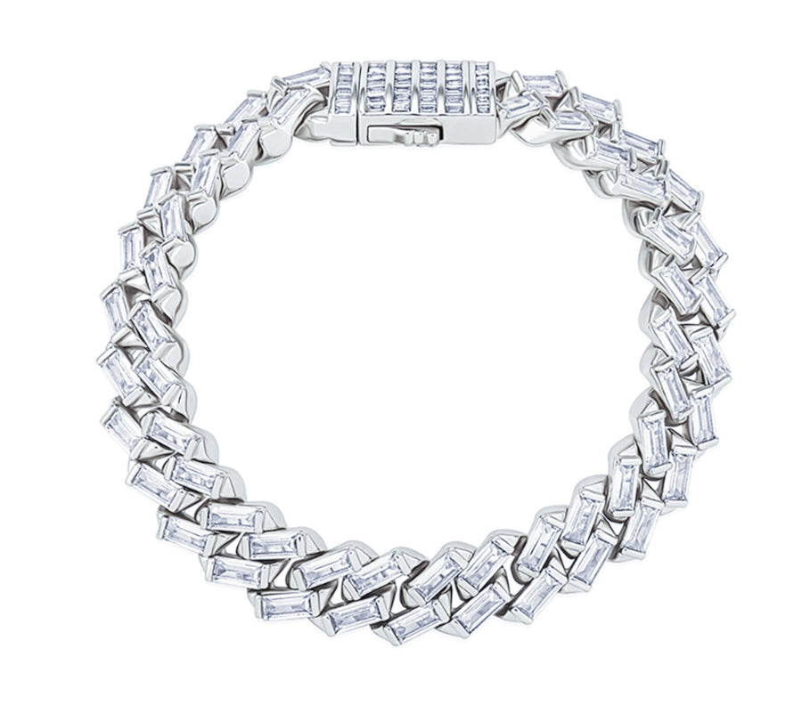 10 MM Bezel Set Baguette Bracelet