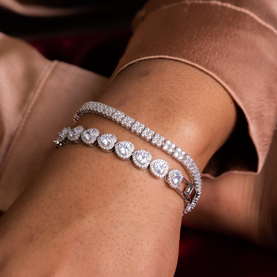 Double Row Tennis Bracelet | Sterling Silver