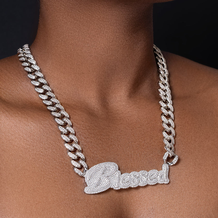 3D Custom Diamond Cuban Chain Nameplate