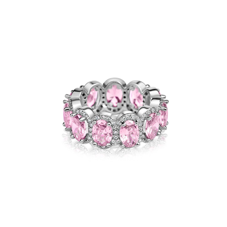 Pink Oval Eternity Band