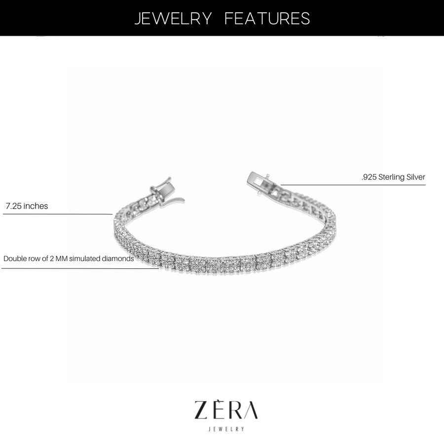 Double Row Tennis Bracelet | Sterling Silver