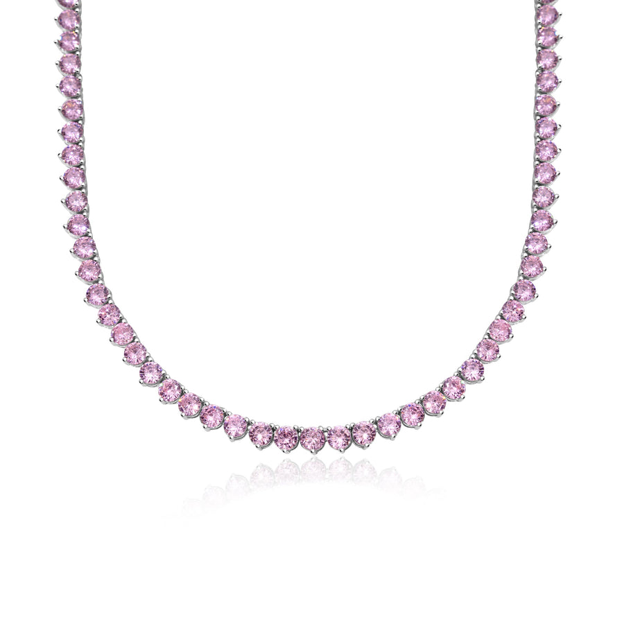 3 Prong Pink Tennis Chain
