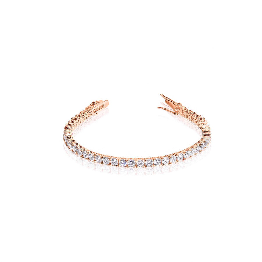 3 MM Rose Gold Bracelet | Sterling Silver
