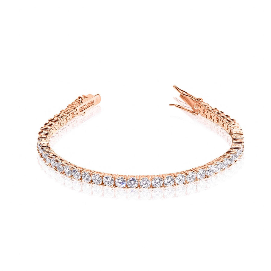 4 MM Rose Gold Bracelet | Sterling Silver