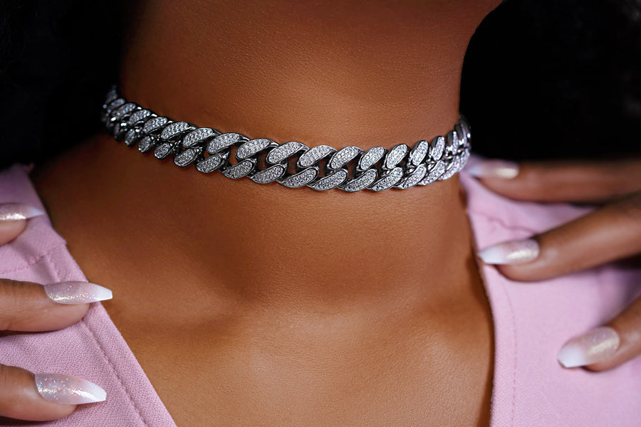 12MM Silver Cuban Link | Choker